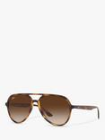 Ray-Ban RB4376 Unisex Aviator Sunglasses, Havana/Brown Gradient