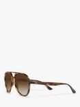 Ray-Ban RB4376 Unisex Aviator Sunglasses, Havana/Brown Gradient