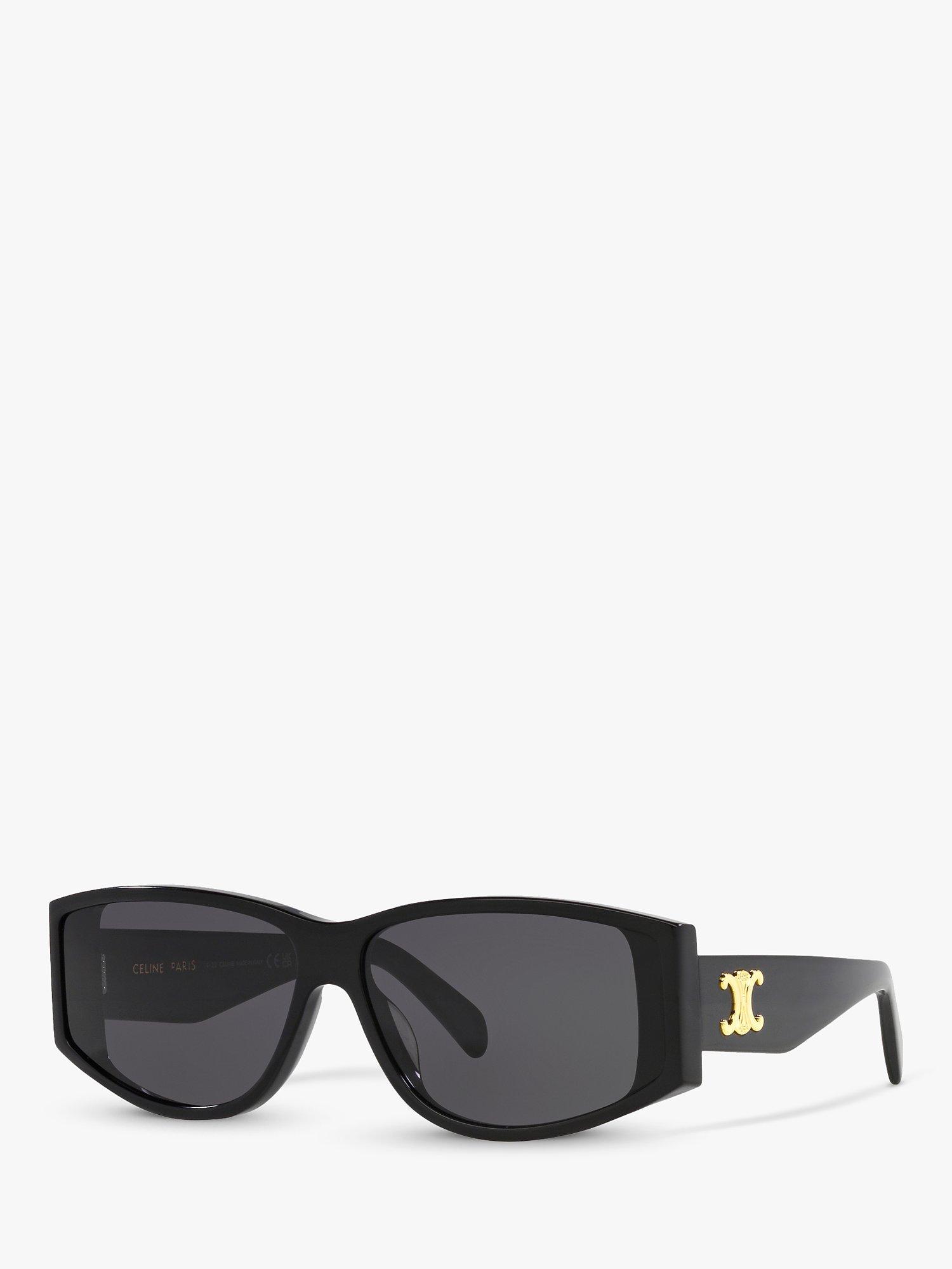 Celine CL0003701330L163 Women's Rectangular Sunglasses, Shiny Black