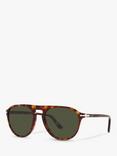 Persol PO3302S Unisex Aviator Sunglasses, Havana/Green