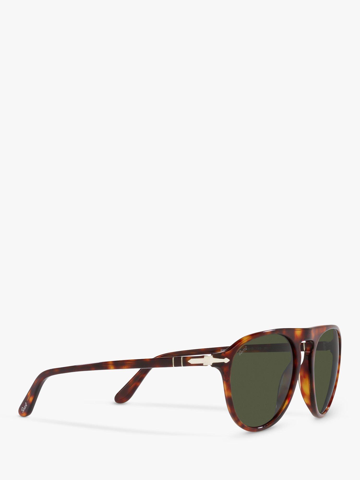 Product image 11 of 11, which shows Persol PO3302S Unisex Aviator Sunglasses, Havana/Green