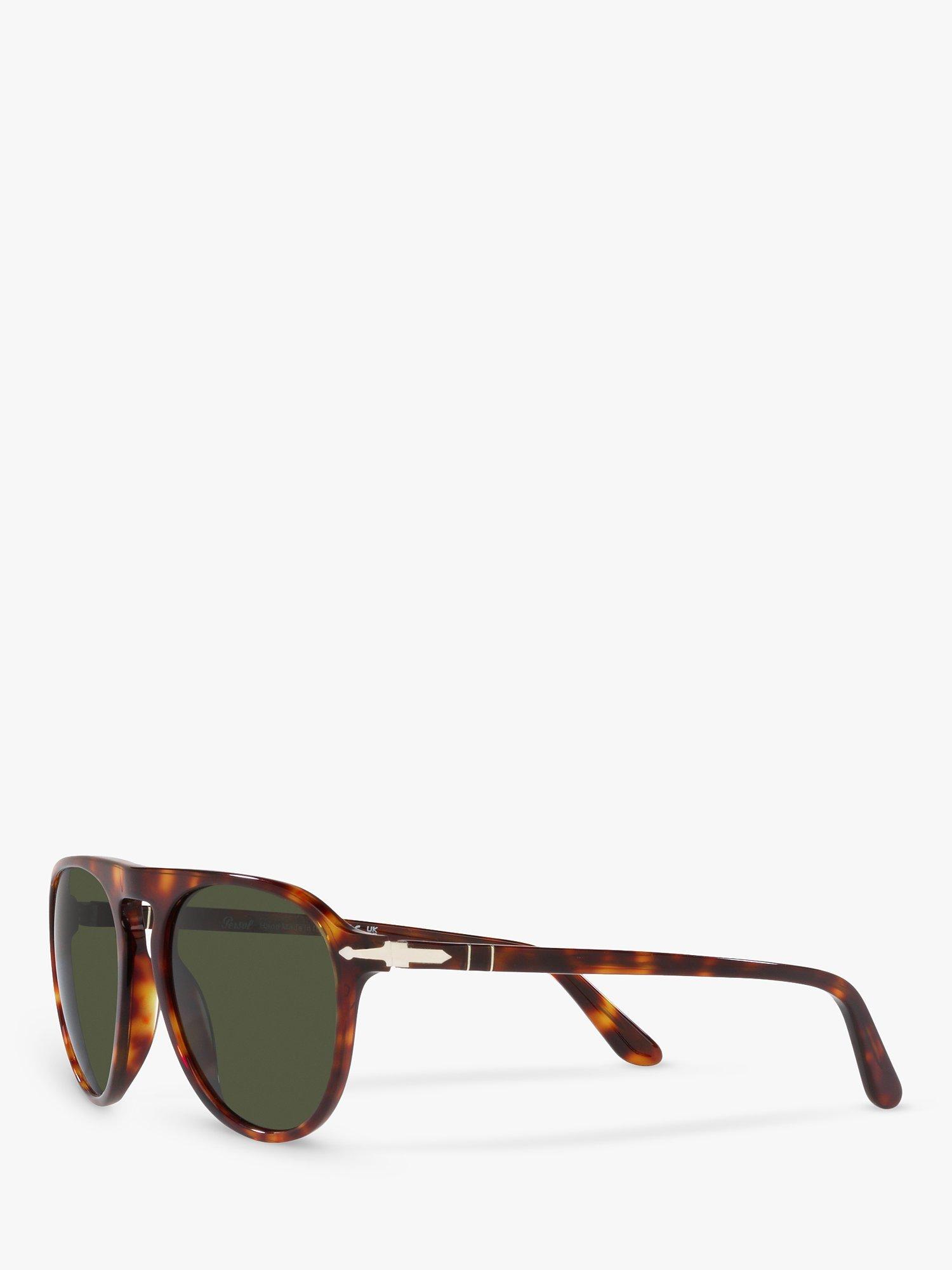 Product image 2 of 11, which shows Persol PO3302S Unisex Aviator Sunglasses, Havana/Green