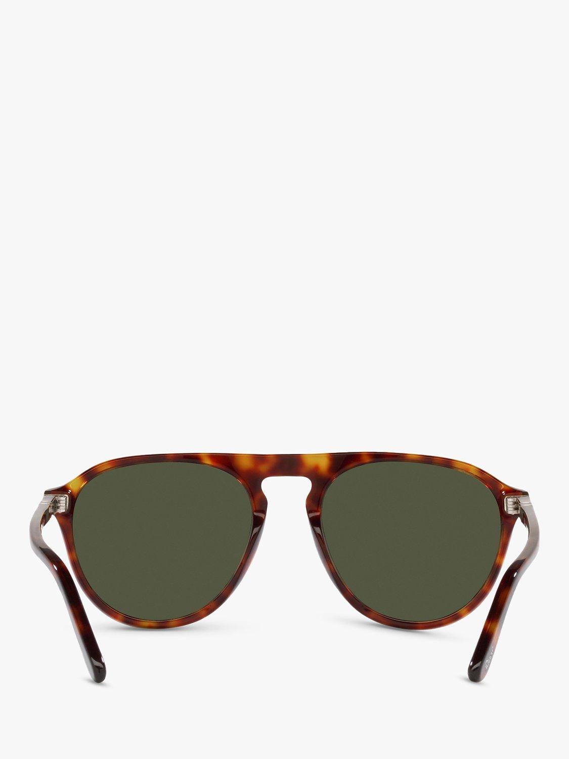 Product image 7 of 11, which shows Persol PO3302S Unisex Aviator Sunglasses, Havana/Green