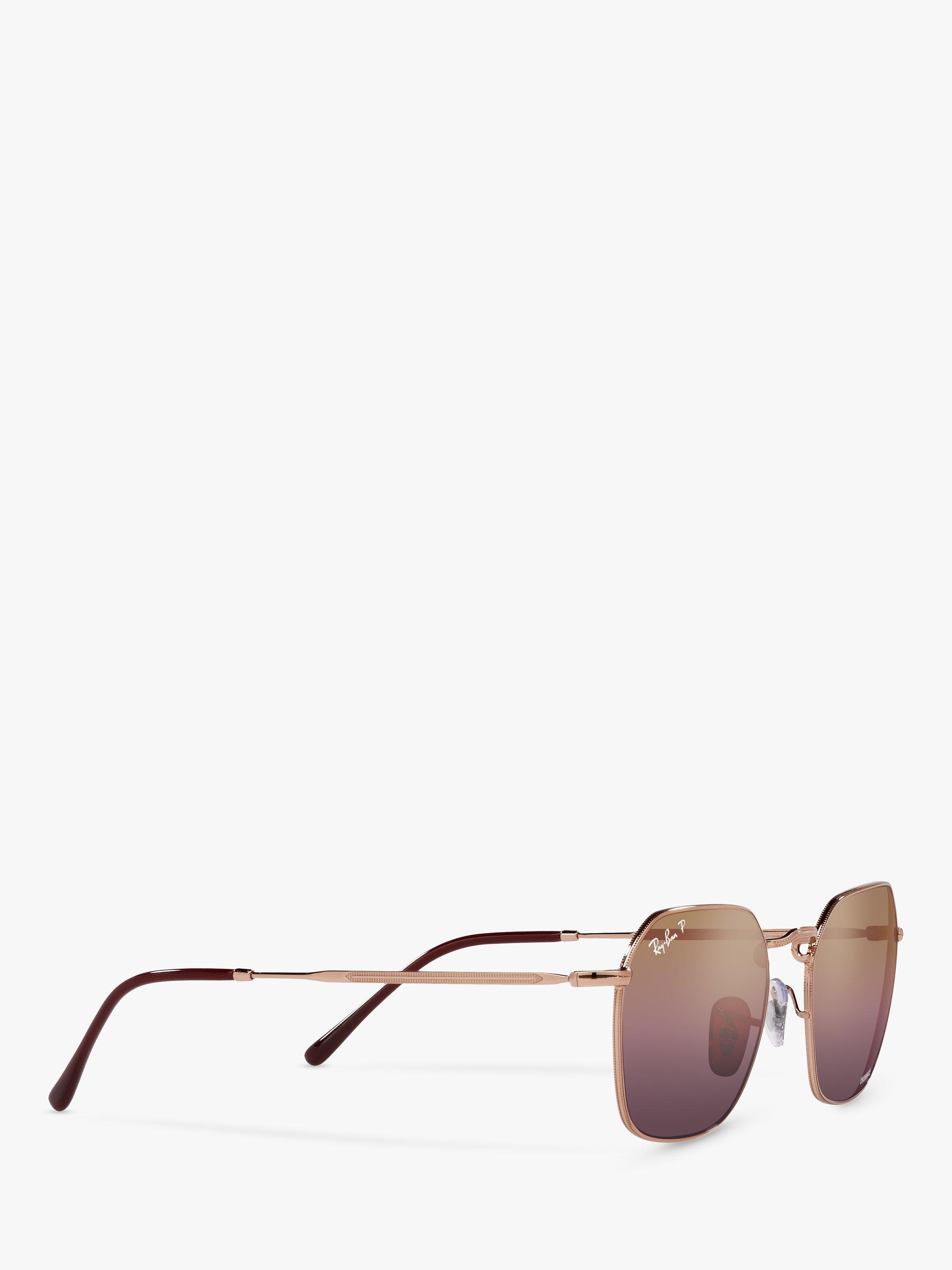 Product image 11 of 11, which shows Ray-Ban RB3694 Women's Polarised Square Sunglasses, Rose Gold