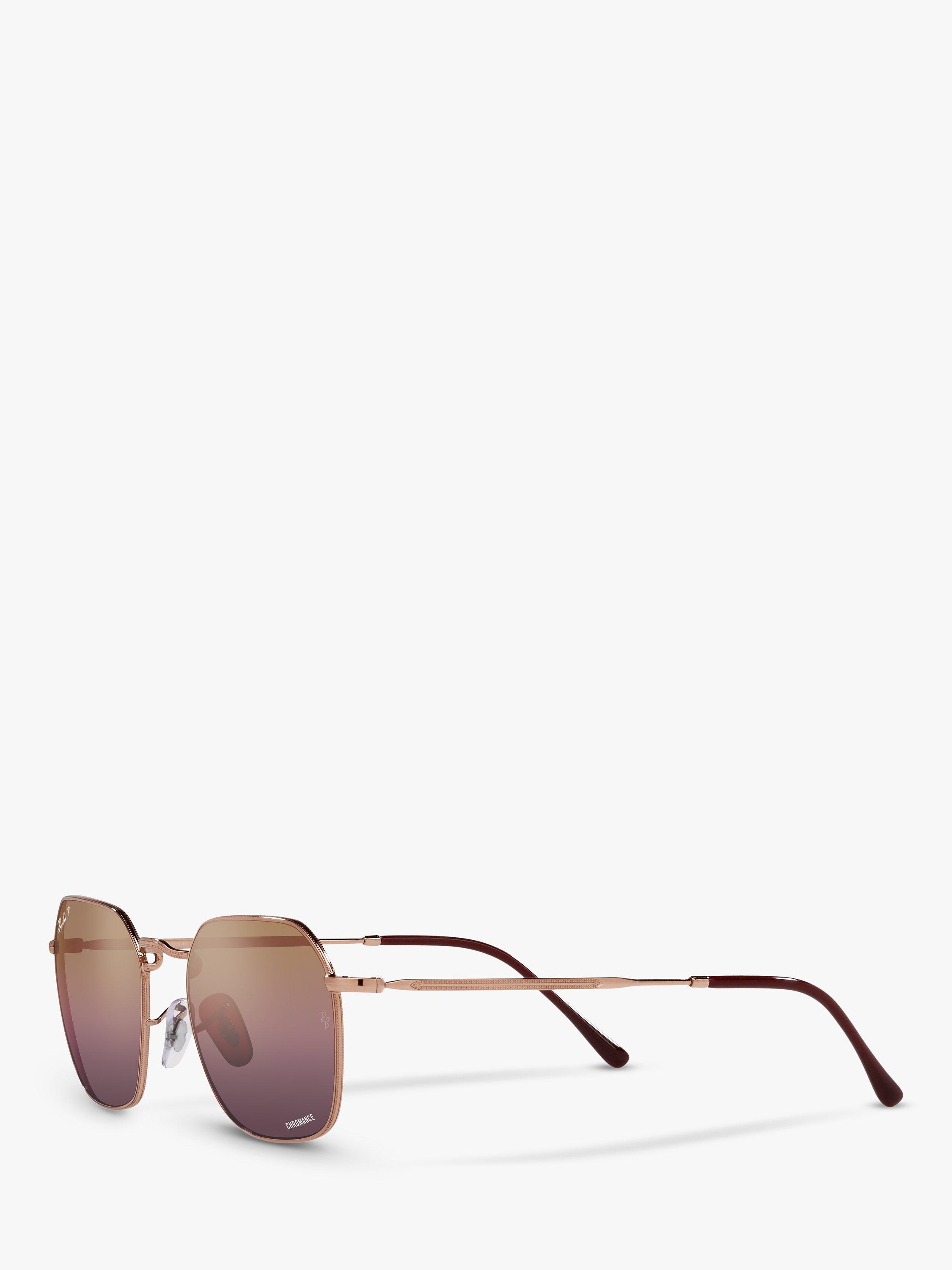 Product image 2 of 11, which shows Ray-Ban RB3694 Women's Polarised Square Sunglasses, Rose Gold