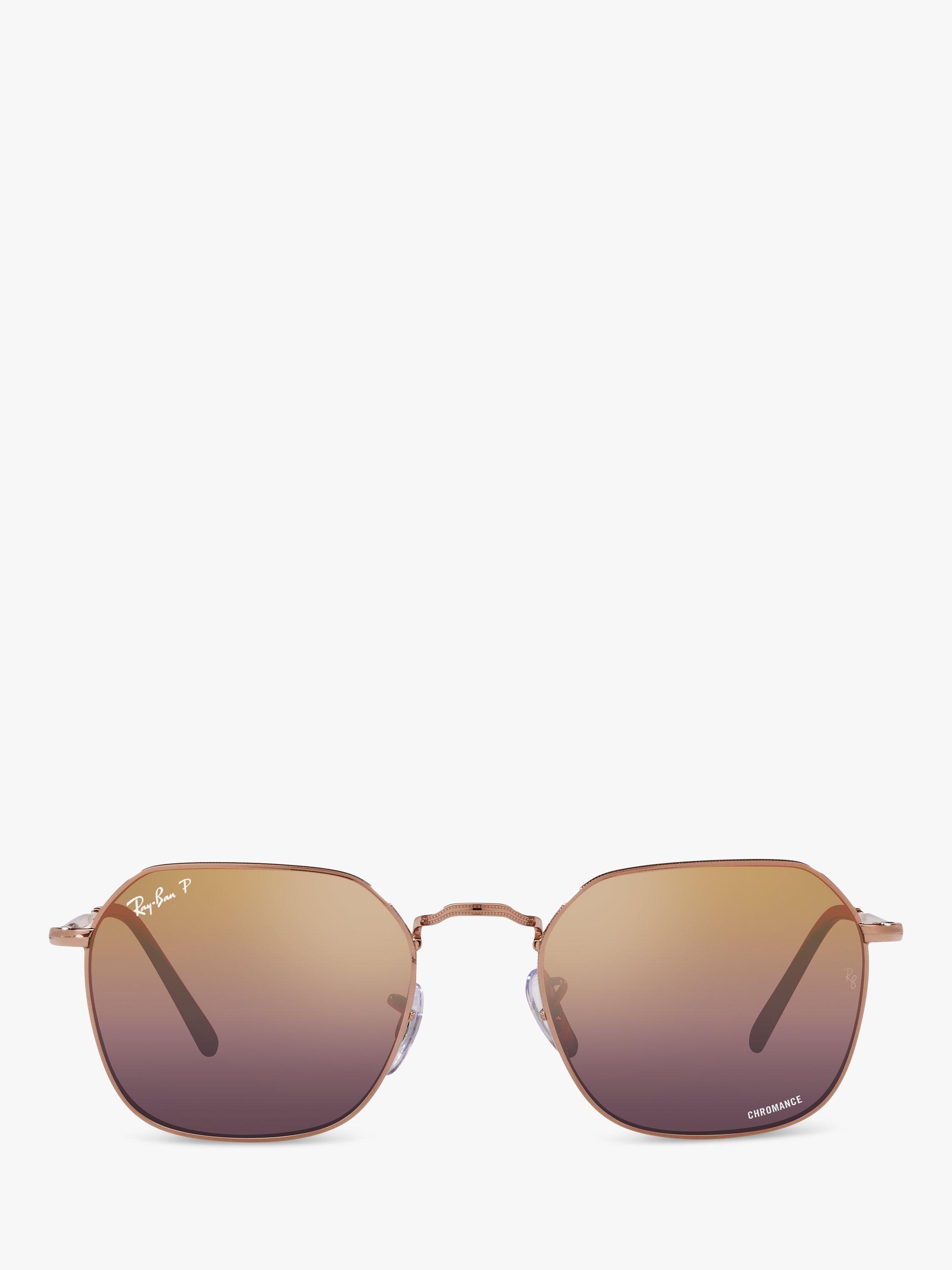 Product image 3 of 11, which shows Ray-Ban RB3694 Women's Polarised Square Sunglasses, Rose Gold