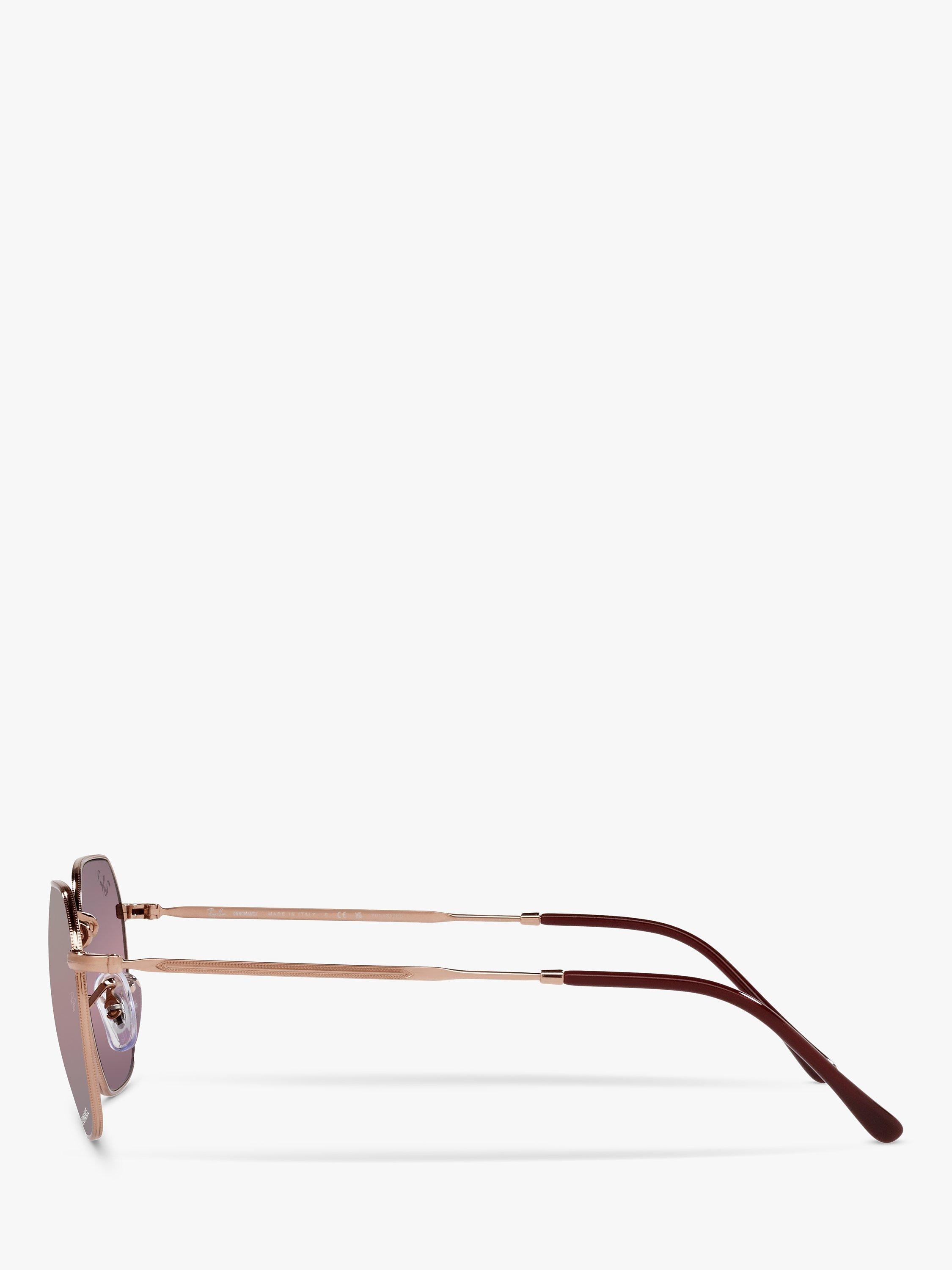 Product image 4 of 11, which shows Ray-Ban RB3694 Women's Polarised Square Sunglasses, Rose Gold