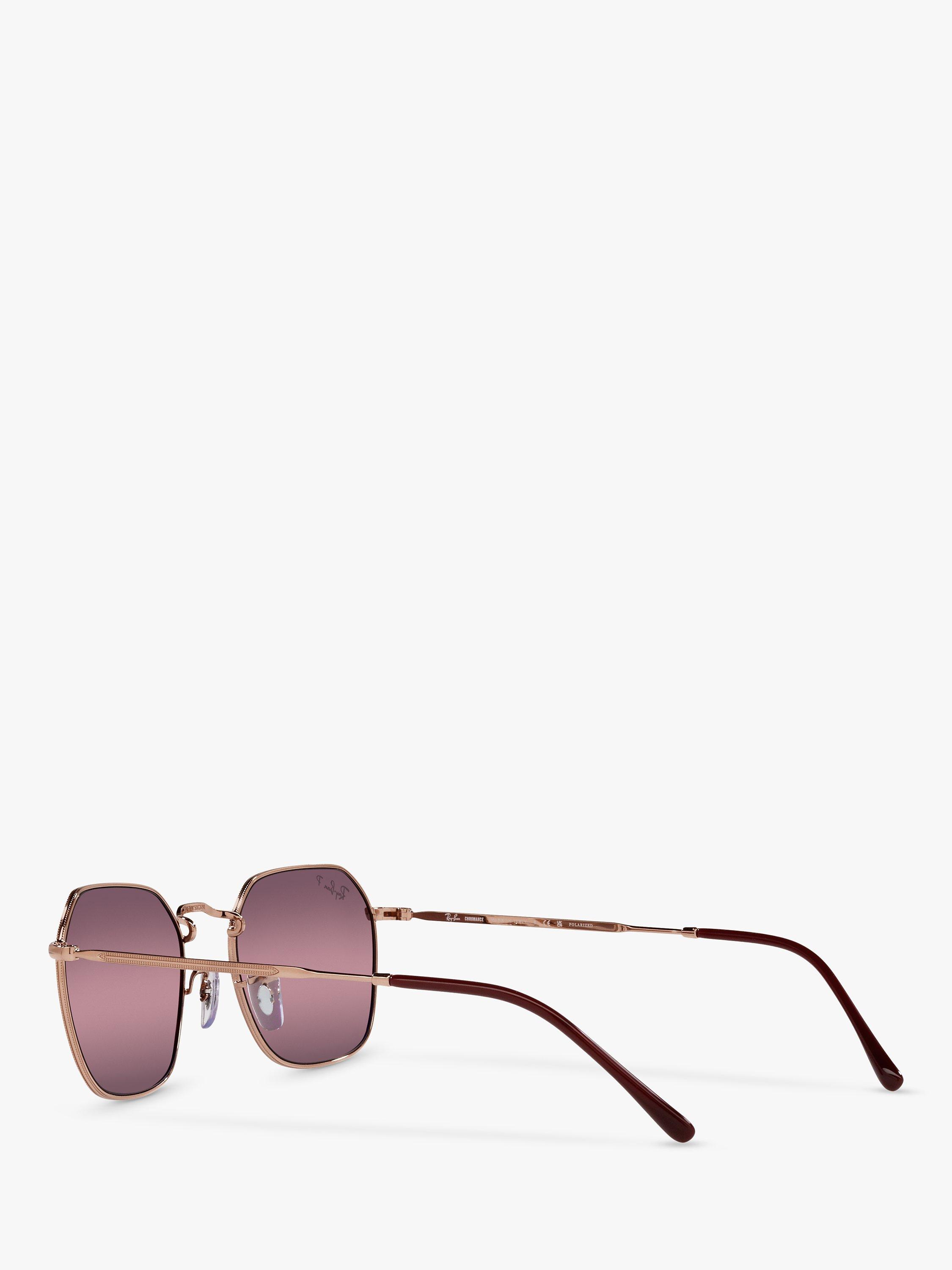 Product image 5 of 11, which shows Ray-Ban RB3694 Women's Polarised Square Sunglasses, Rose Gold