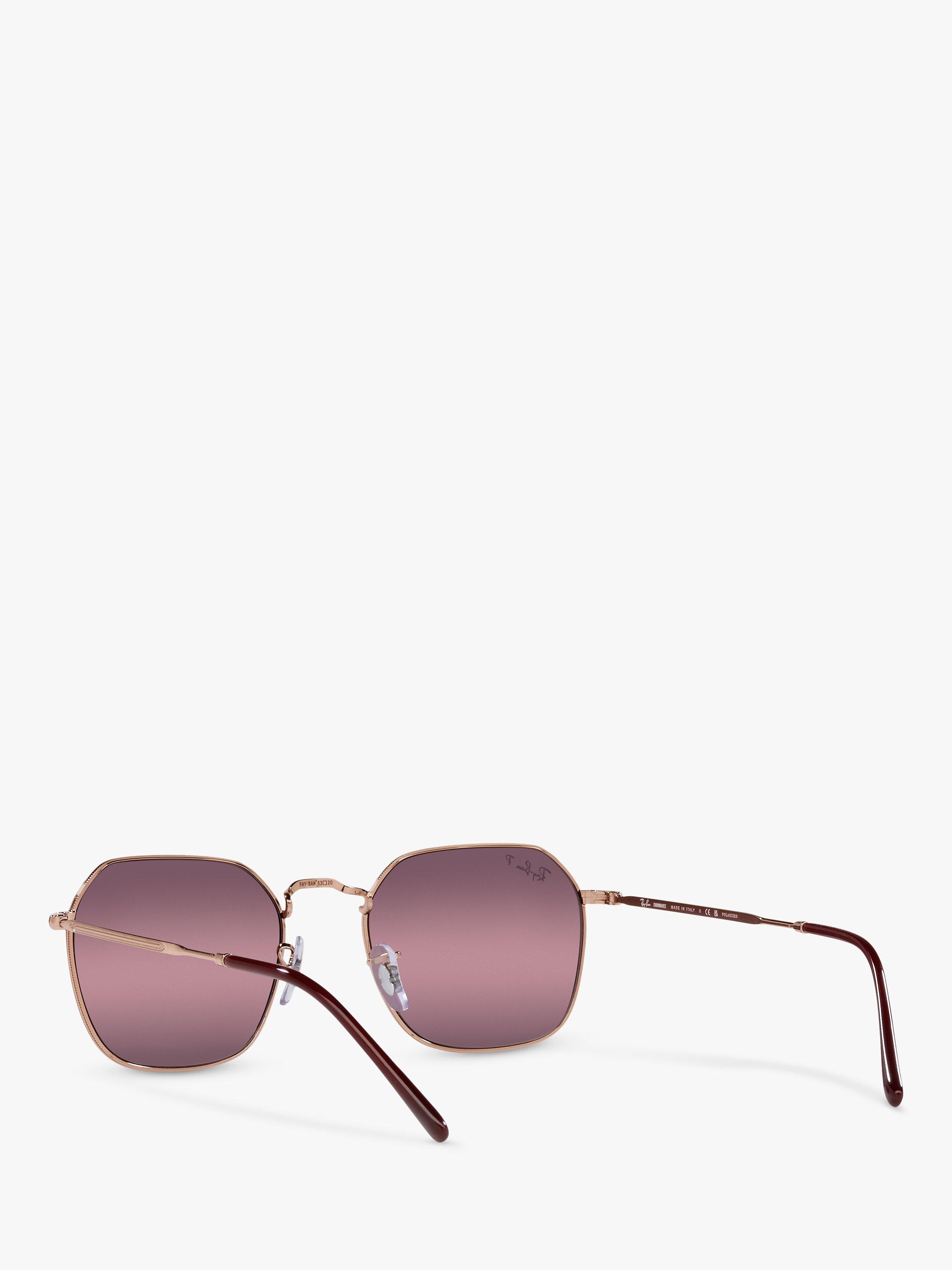 Product image 6 of 11, which shows Ray-Ban RB3694 Women's Polarised Square Sunglasses, Rose Gold