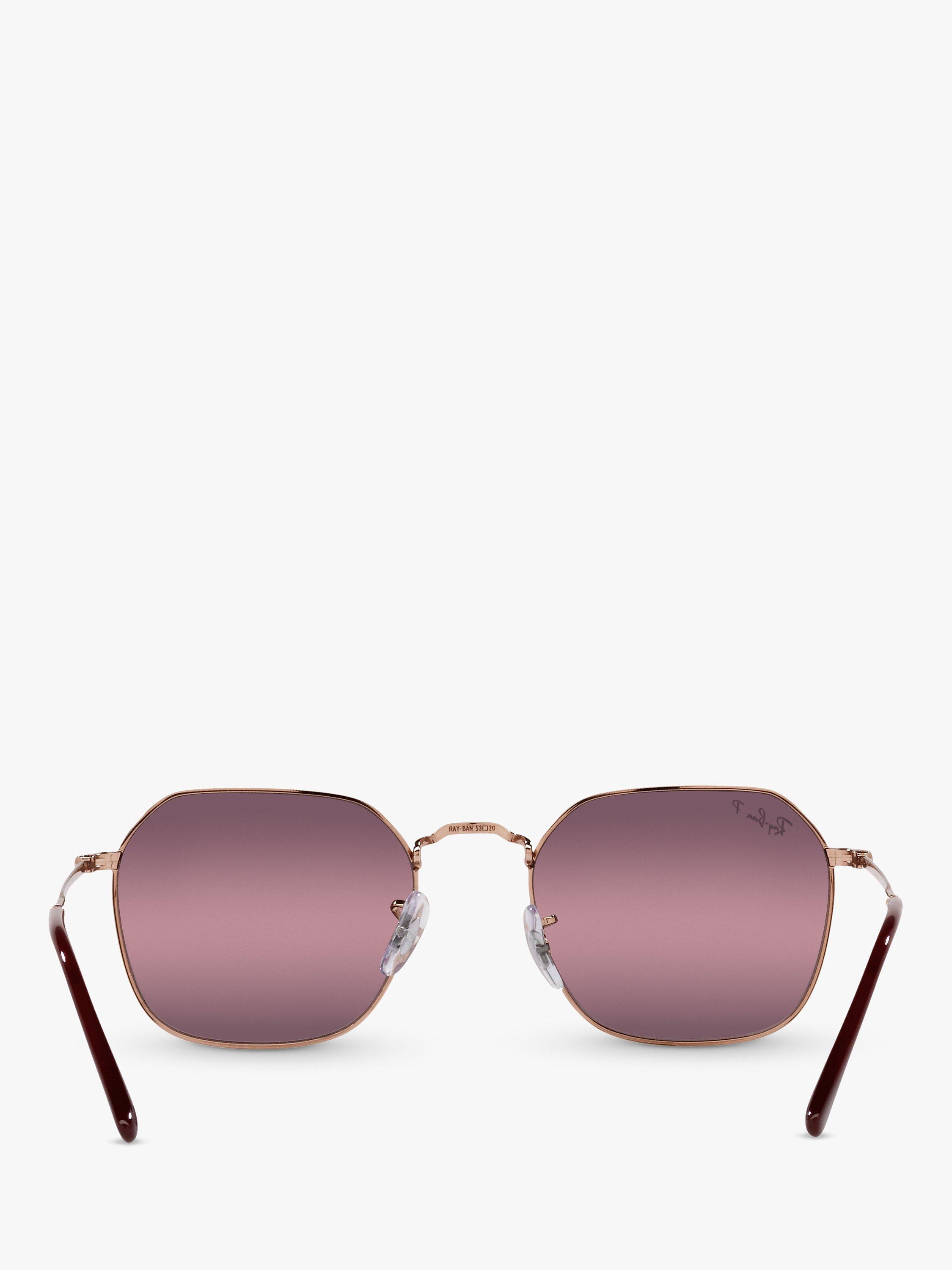 Product image 7 of 11, which shows Ray-Ban RB3694 Women's Polarised Square Sunglasses, Rose Gold