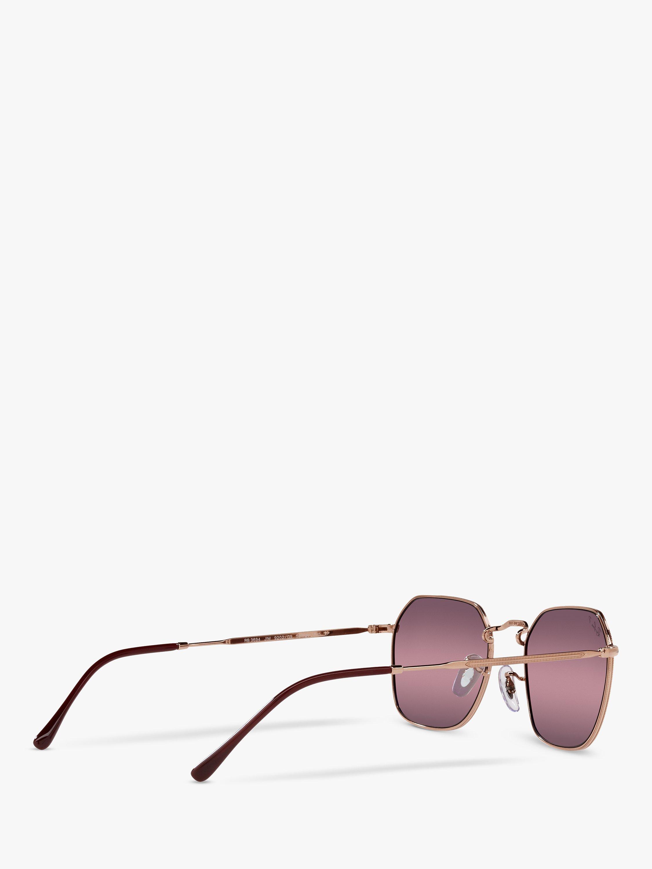 Product image 9 of 11, which shows Ray-Ban RB3694 Women's Polarised Square Sunglasses, Rose Gold