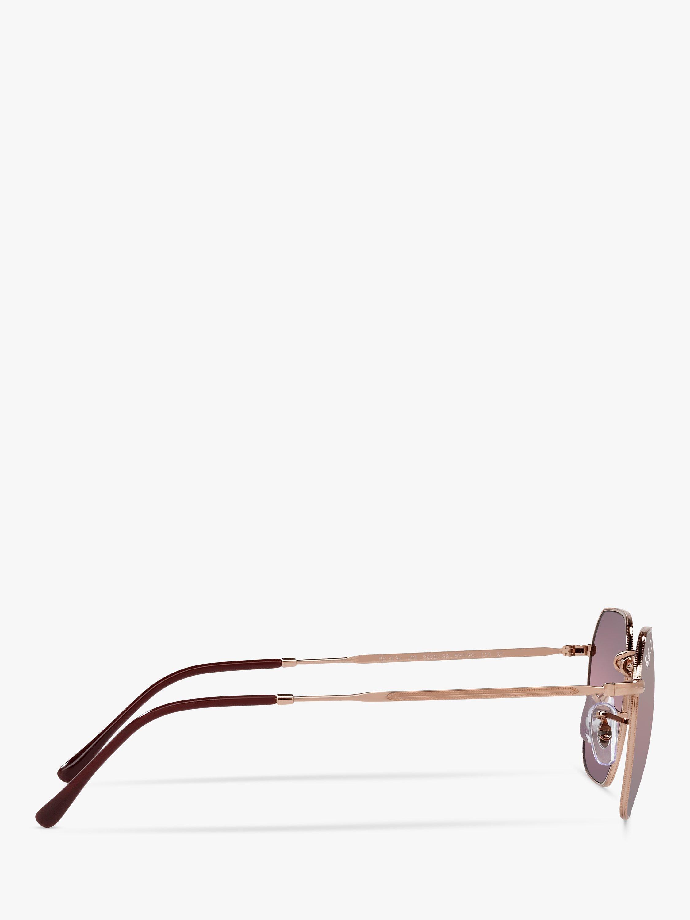 Product image 10 of 11, which shows Ray-Ban RB3694 Women's Polarised Square Sunglasses, Rose Gold