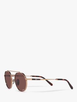 Ray-Ban RB8265 Men's Jack II Titanium Irregular Sunglasses - view 2, Rose Gold/Dark Red