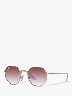 Ray-Ban Junior RJ9565S Unisex Jack Sunglasses, Rose Gold/Pink Gradient, Rose Gold/Pink Gradient