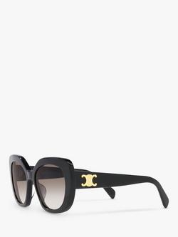 Celine CL40226U Women's Butterfly Sunglasses - view 2, Shiny Black/Beige Gradient