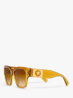 Versace VE4437U Women's Pillow Sunglasses, Transparent Honey/Brown Gradient - view 2, Transparent Honey/Brown Gradient