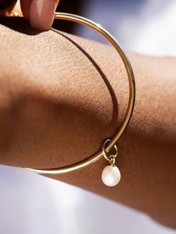 Recognised Freedom Pearl Popon Bangle - view 2, Gold/White
