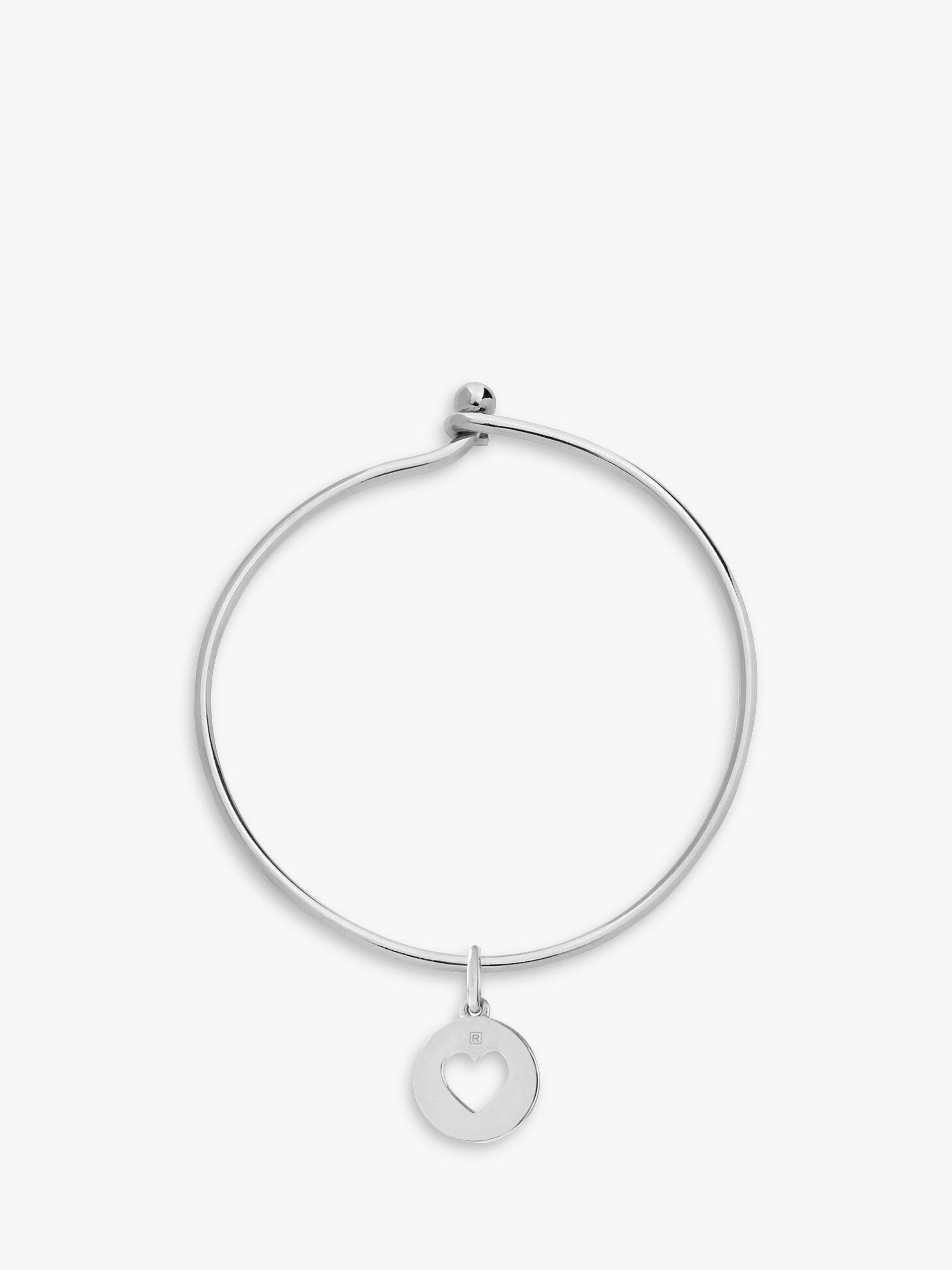 Recognised Heart Popon Bangle, Silver