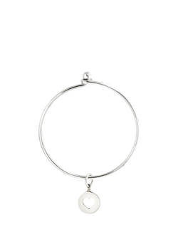 Recognised Heart Popon Bangle, Silver