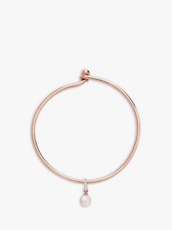 Recognised Freedom Pearl Popon Bangle, Rose Gold/White