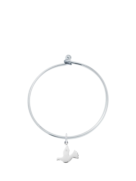 Recognised Dove Popon Bangle, Silver