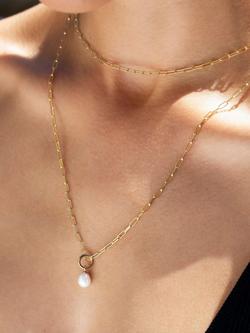 Recognised Freedom Pearl Popon Pendant Charm - view 2, Gold/White