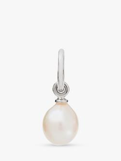 Recognised Freedom Pearl Popon Pendant Charm, Silver/White