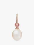 Recognised Freedom Pearl Popon Pendant Charm, Rose Gold/White