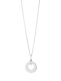 Recognised Heart Popon Pendant Necklace, Silver, Silver