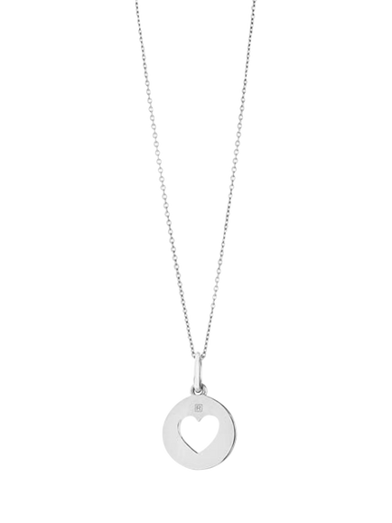 Recognised Heart Popon Pendant Necklace, Silver, Silver
