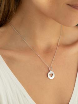 Recognised Heart Popon Pendant Necklace, Silver - view 2, Silver