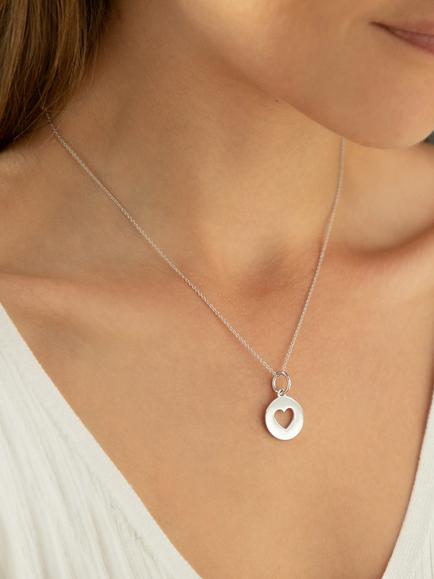 Recognised Heart Popon Pendant Necklace, Silver - view 2, Silver