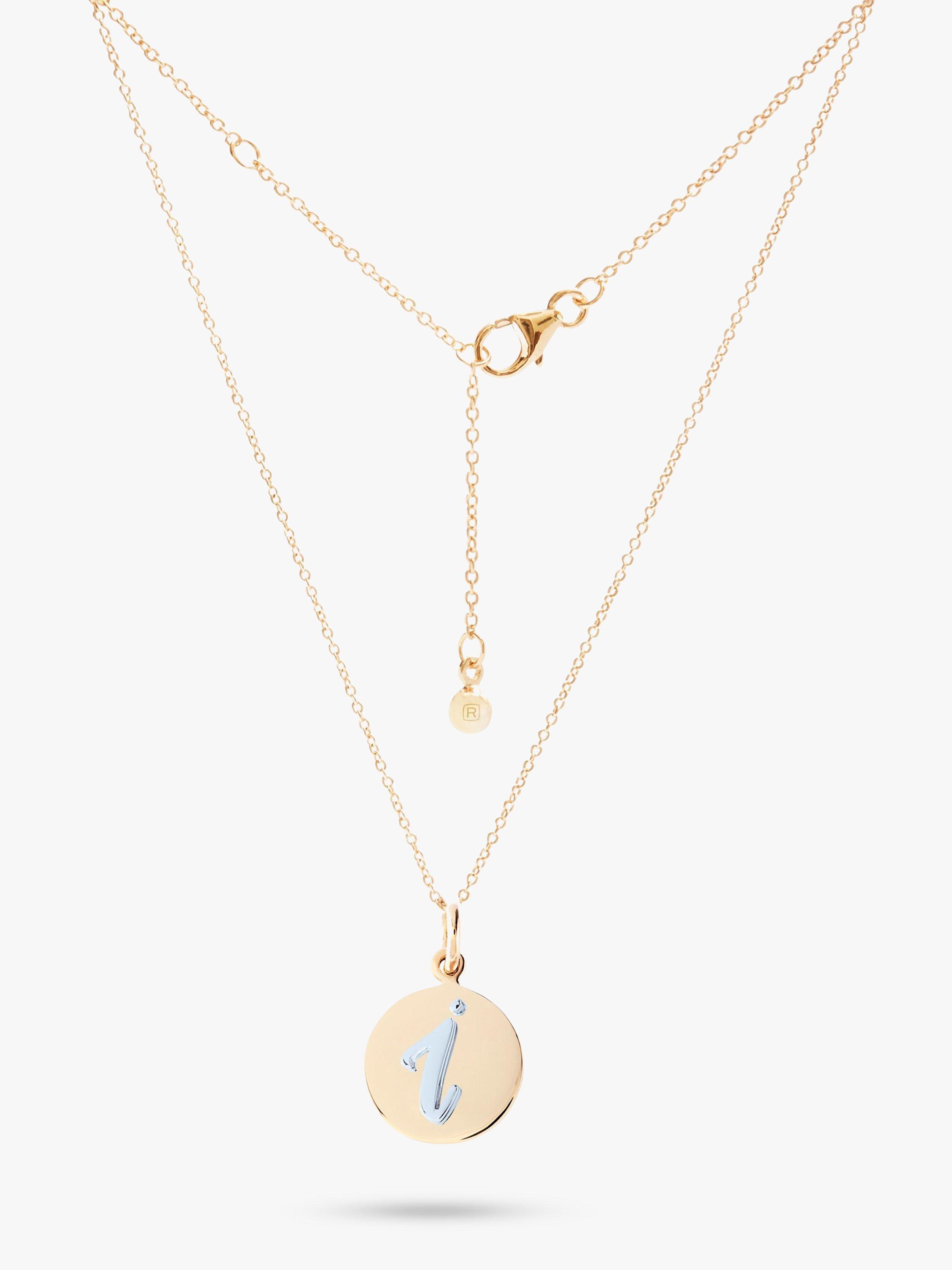 Product image 1 of 5, which shows Recognised Alphabet Popon Pendant Necklace, Gold, I