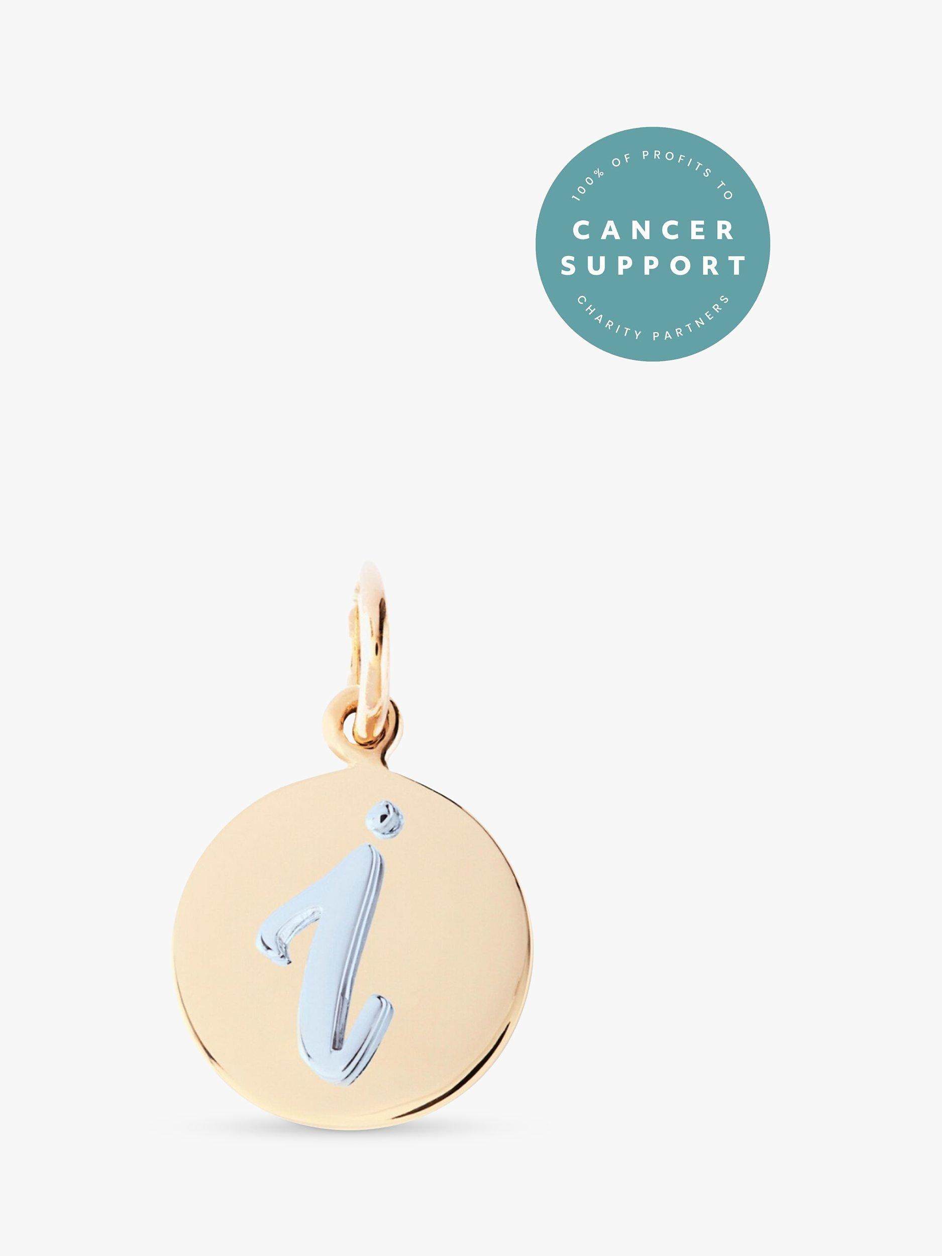 Product image 3 of 5, which shows Recognised Alphabet Popon Pendant Necklace, Gold, I
