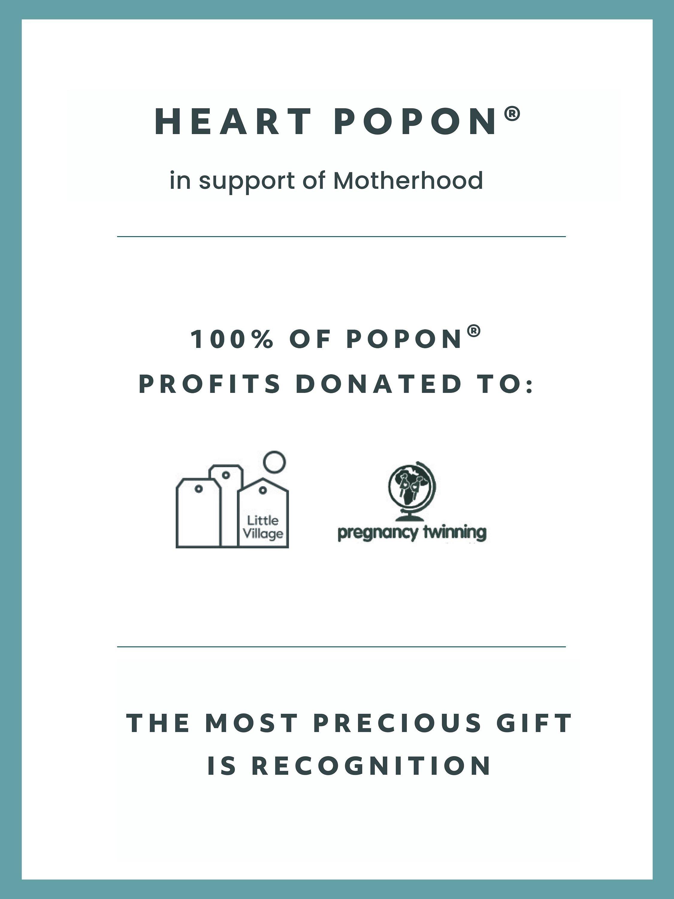 Recognised Heart Popon Bobble Chain Pendant Necklace, Silver