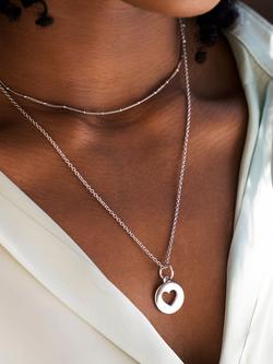 Recognised Heart Popon Pendant Necklace - view 2, Silver