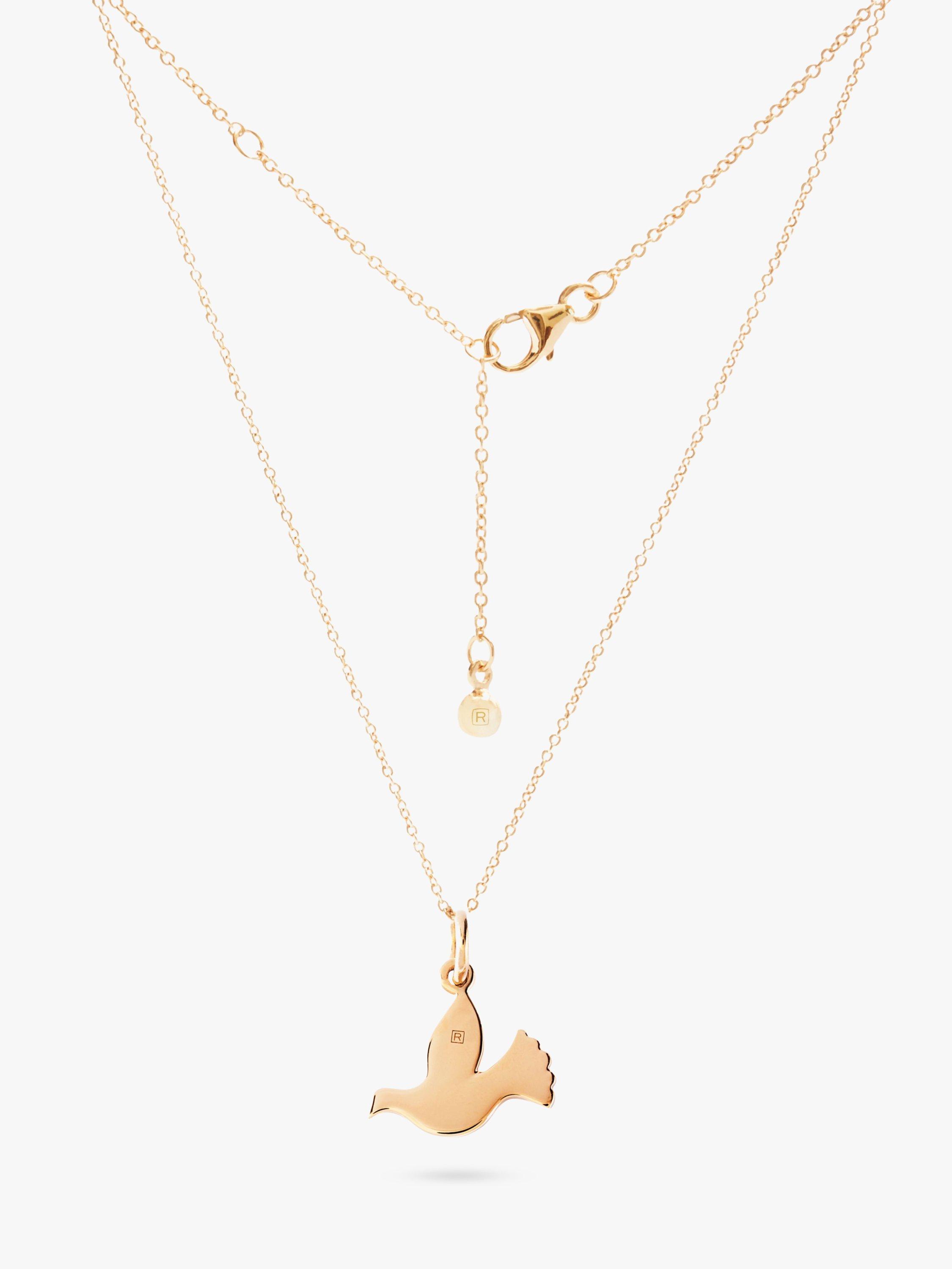 Recognised Dove Popon Pendant Necklace, Gold