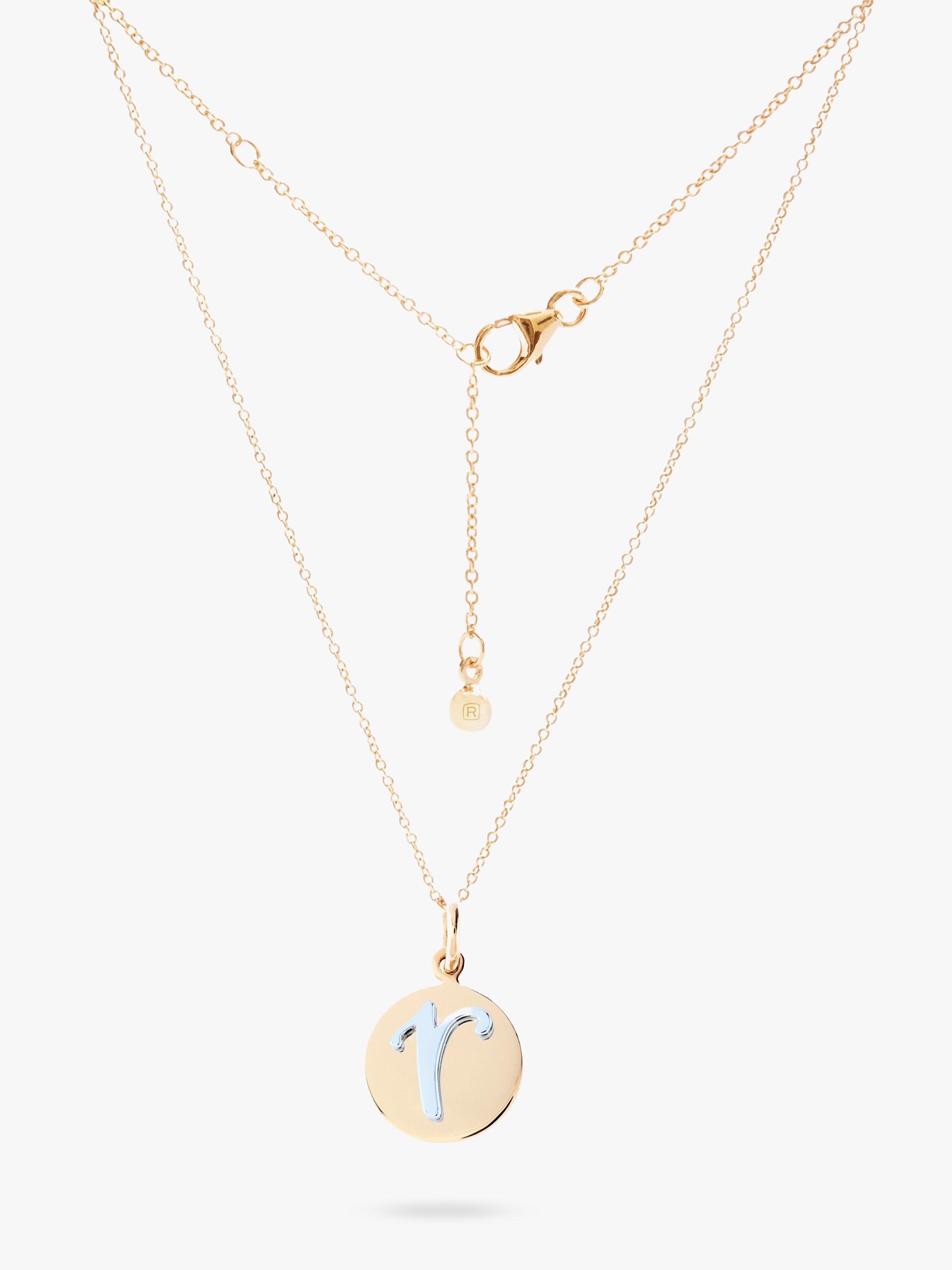 Product image 1 of 5, which shows Recognised Alphabet Popon Pendant Necklace, Gold, R