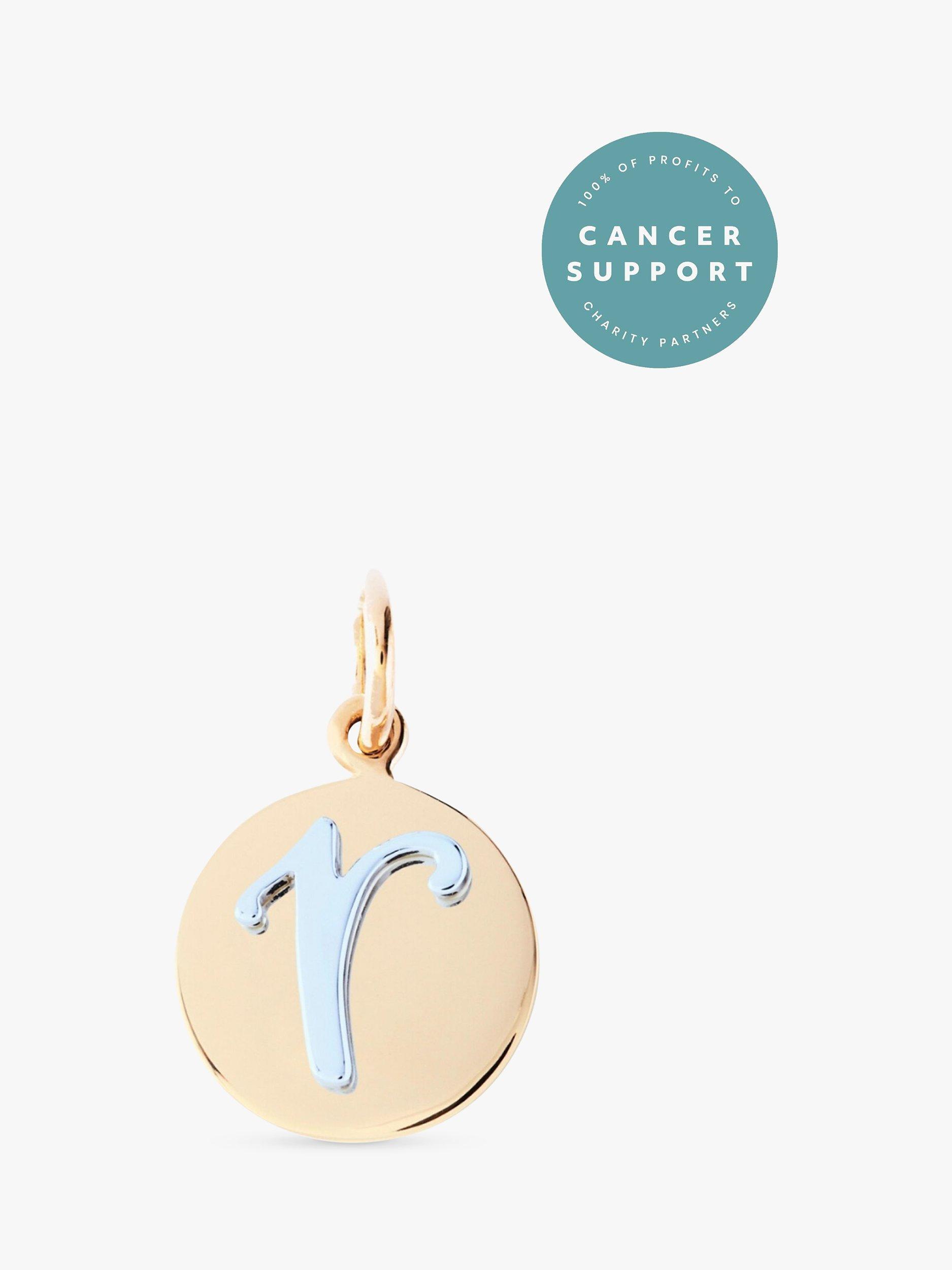 Product image 3 of 5, which shows Recognised Alphabet Popon Pendant Necklace, Gold, R