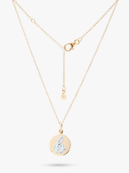 Recognised Alphabet Popon Pendant Necklace, Gold, B