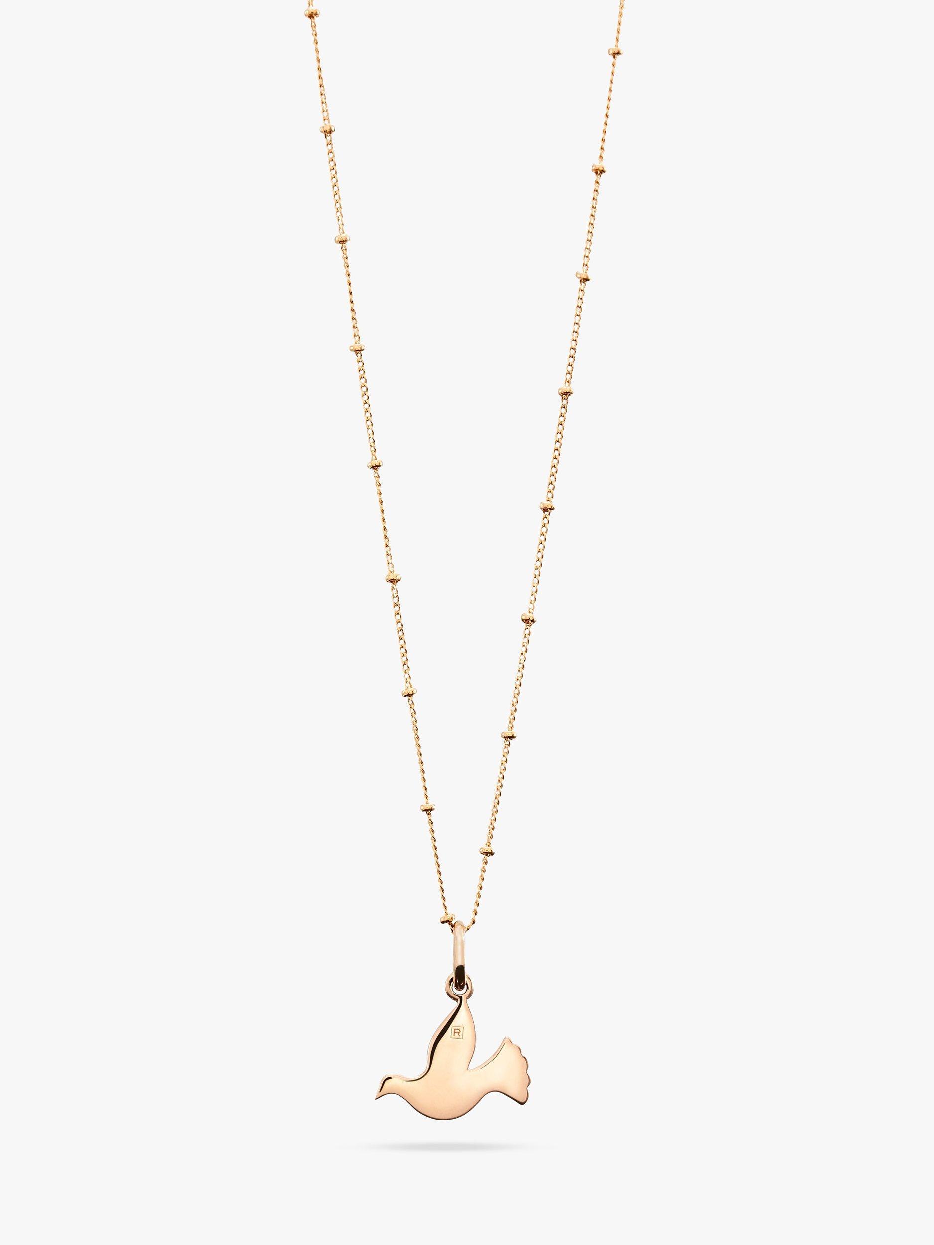 Product image 1 of 5, which shows Recognised Dove Popon Bobble Chain Pendant Necklace, Gold