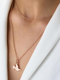 Recognised Dove Popon Pendant Necklace - view 2, Rose Gold