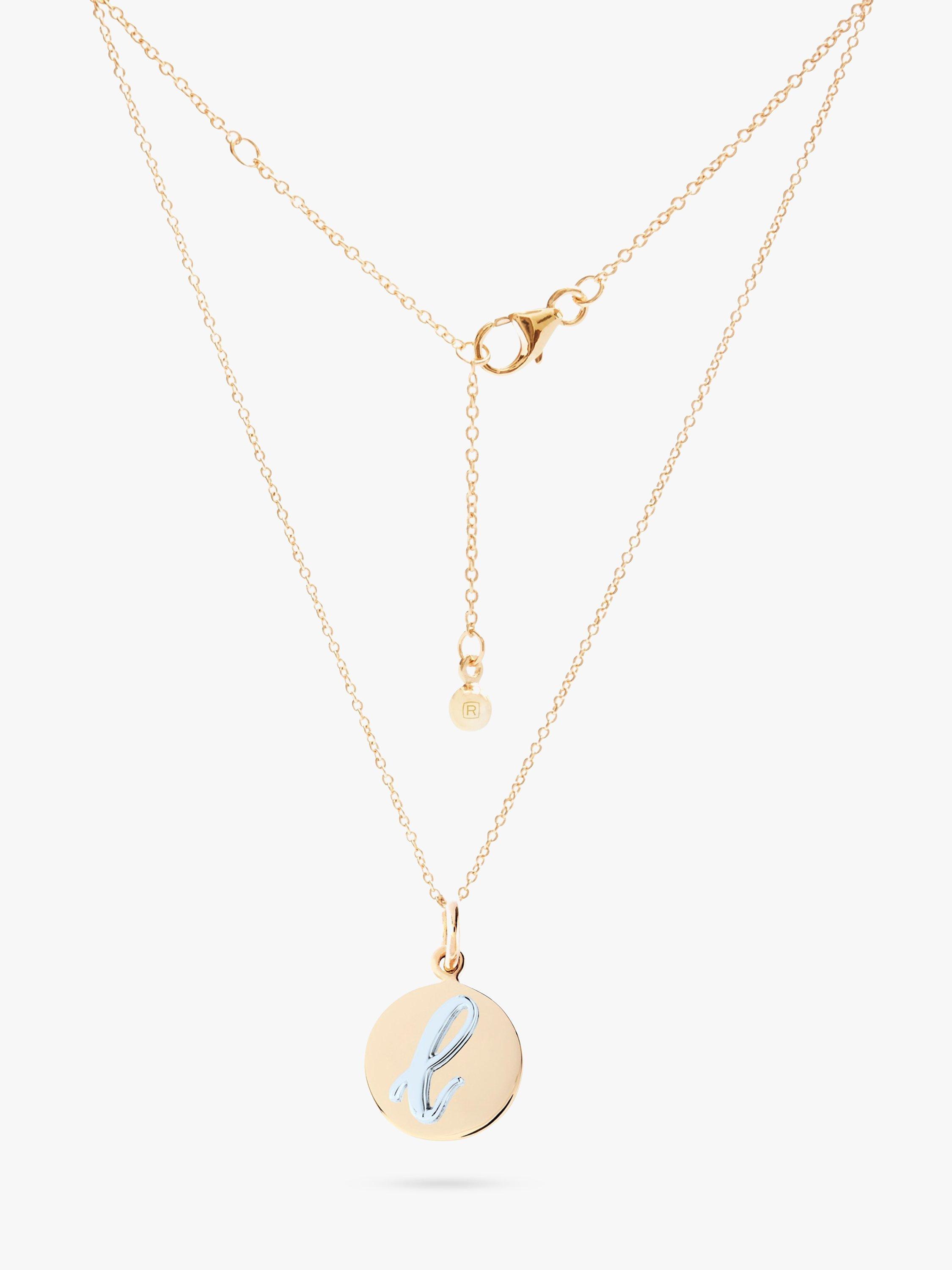 Product image 1 of 5, which shows Recognised Alphabet Popon Pendant Necklace, Gold, L