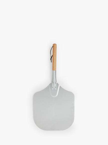 John Lewis Aluminium Pizza Peel with Bamboo Handle, Silver