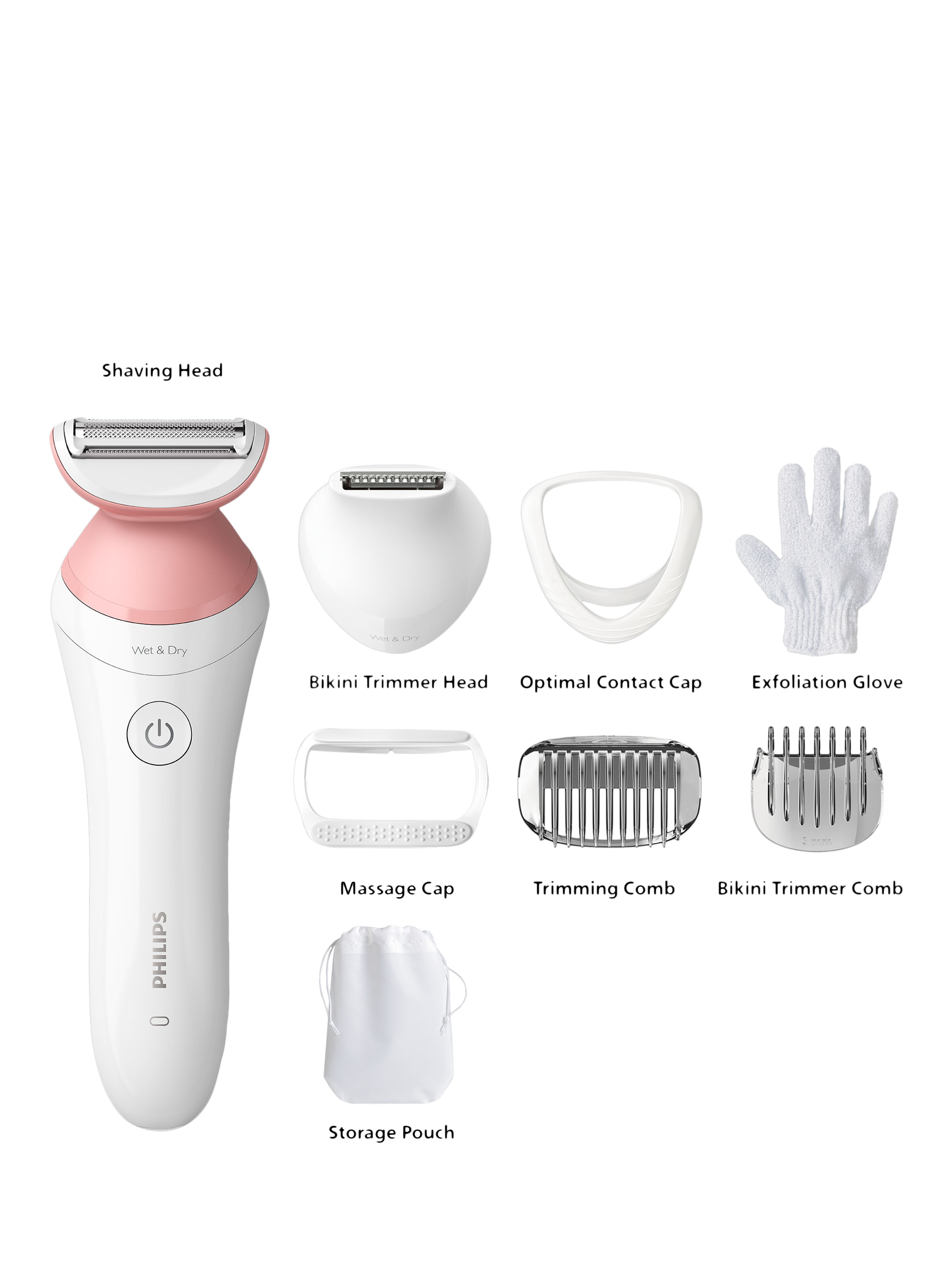 Product image 2 of 7, which shows Philips 6000 Series BRL146/00 Lady Shaver, White