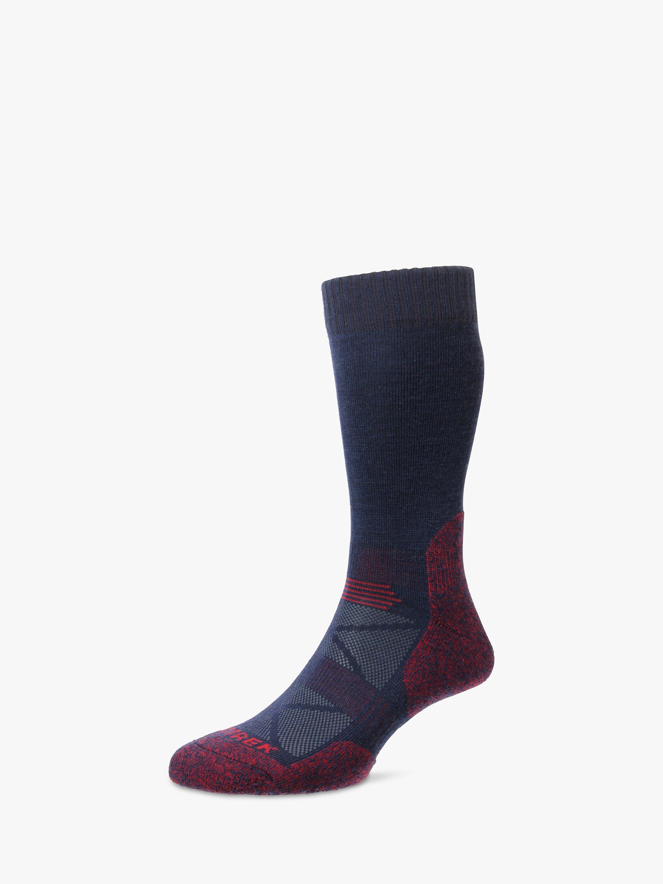 HJ Hall Protrek Socks, Navy/Red Marl
