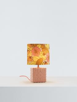 Orla Kiely Juniper Stem Ceramic Table Lamp, Light Pink, Light Pink
