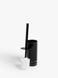 John Lewis Block Stripe Slimline Toilet Brush, Black