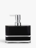 John Lewis Block Stripe Soap Dispenser, Black