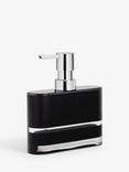 John Lewis Block Stripe Soap Dispenser, Black